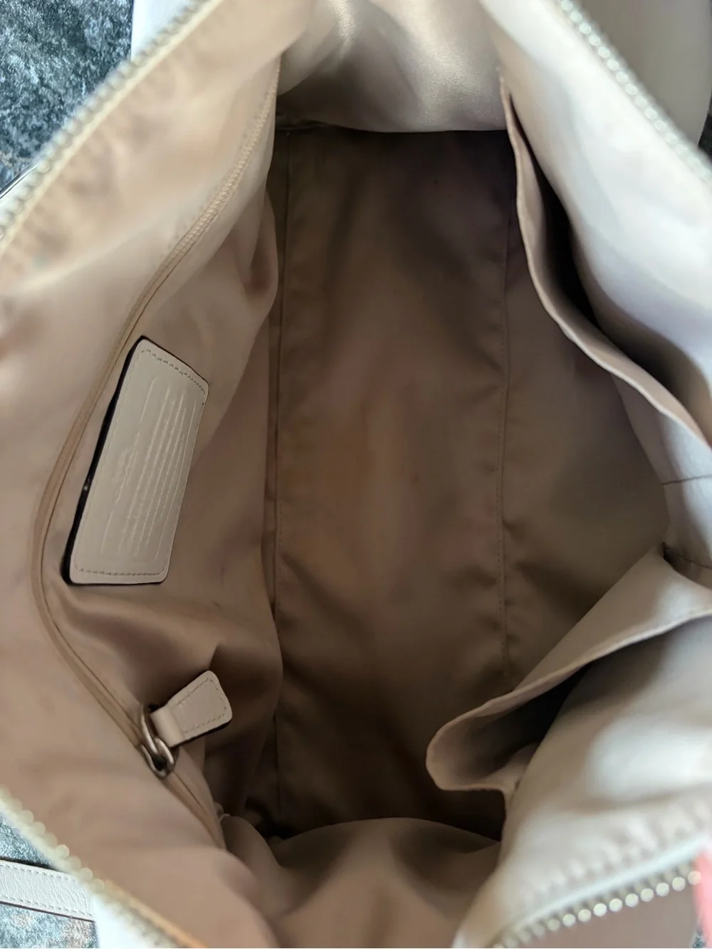 Coach White Leather Satchel with Silver Hardware